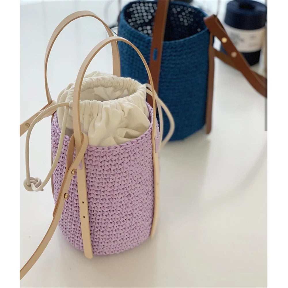 Cotton Canvas Inner Bags Drawstring Pouch Pink Gray Beige