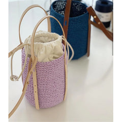 Cotton Canvas Inner Bags Drawstring Pouch Pink Gray Beige