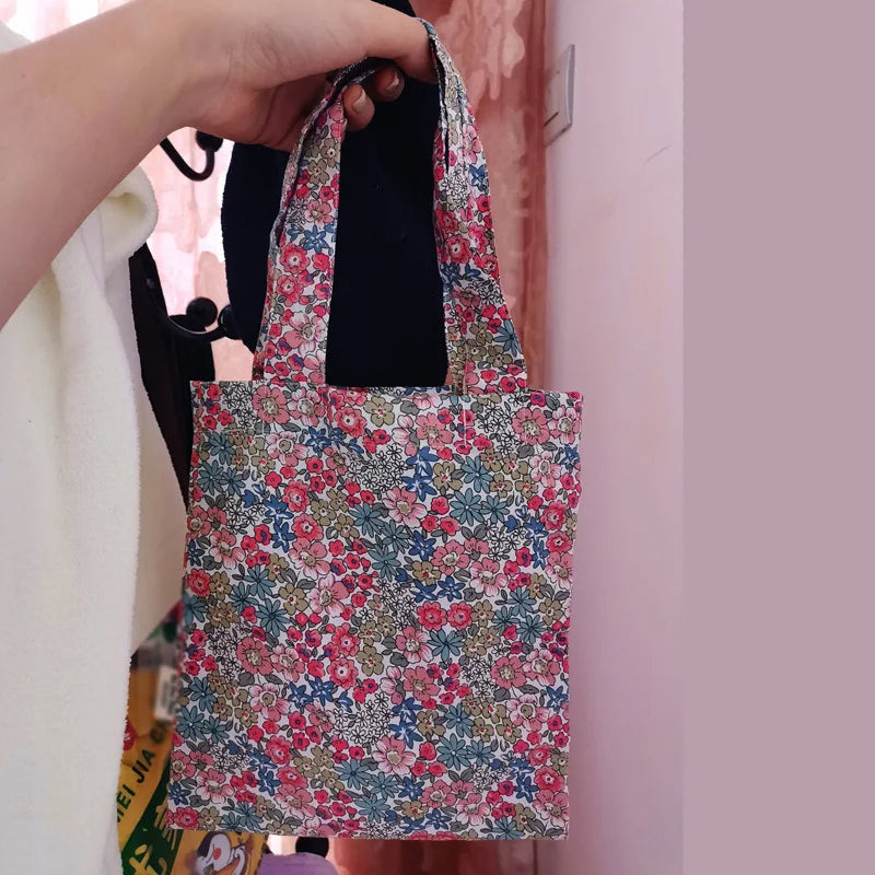Retro Floral Women Handbags Casual Flower Eco Reusable Shopping Bags