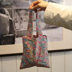 Retro Floral Women Handbags Casual Flower Eco Reusable Shopping Bags