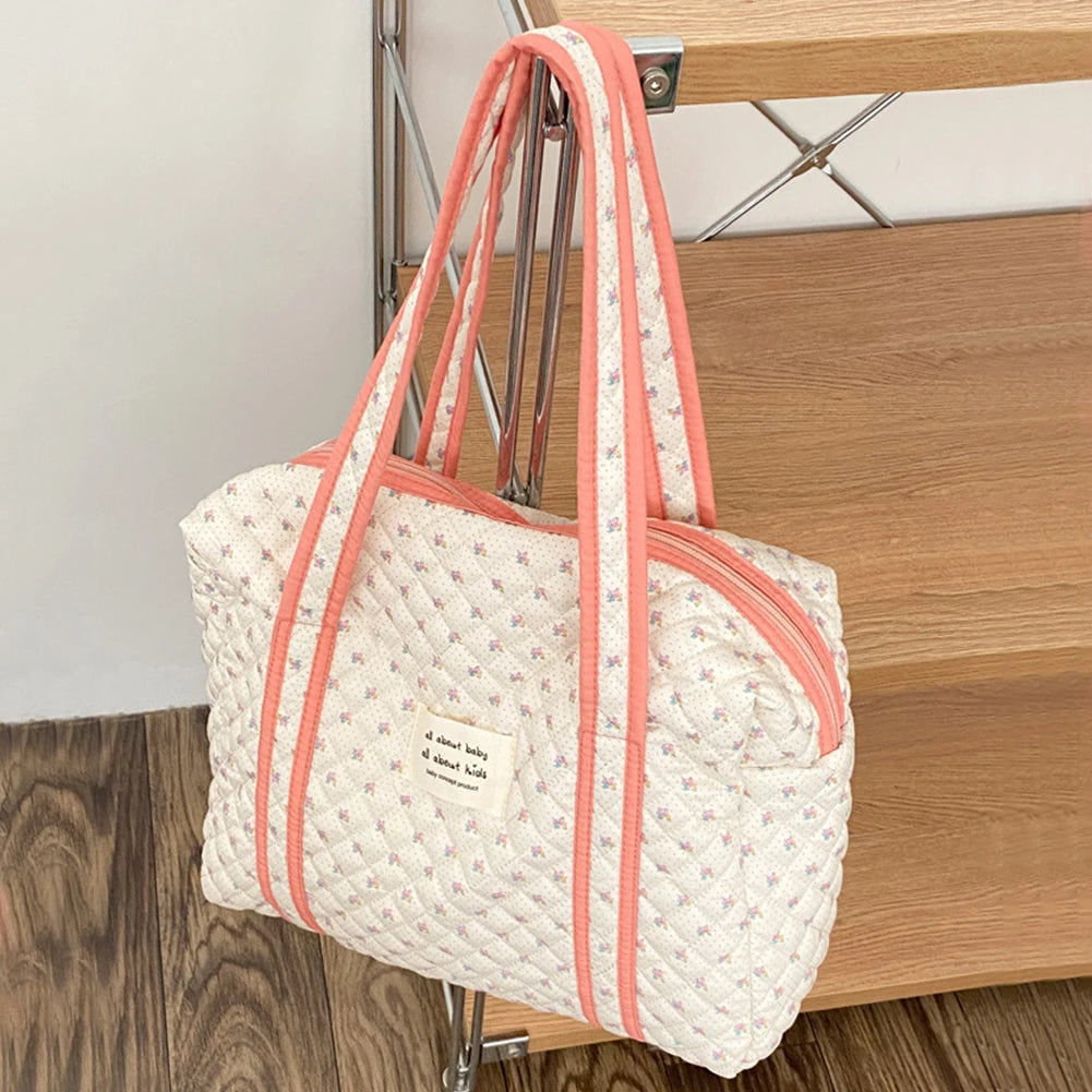 Cotton Hand Luggage Bag Soft Women Mummy Bag Large Capacity Cartoon Printed