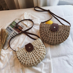 Summer Ladies Shoulder Bag Weaving Female Travel Shoulder Bag