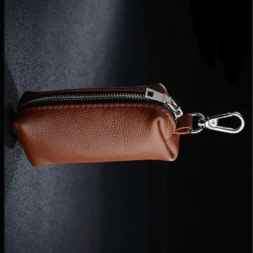 Cow Leather Car Key Wallet Key Case Female Male Zipper Holders