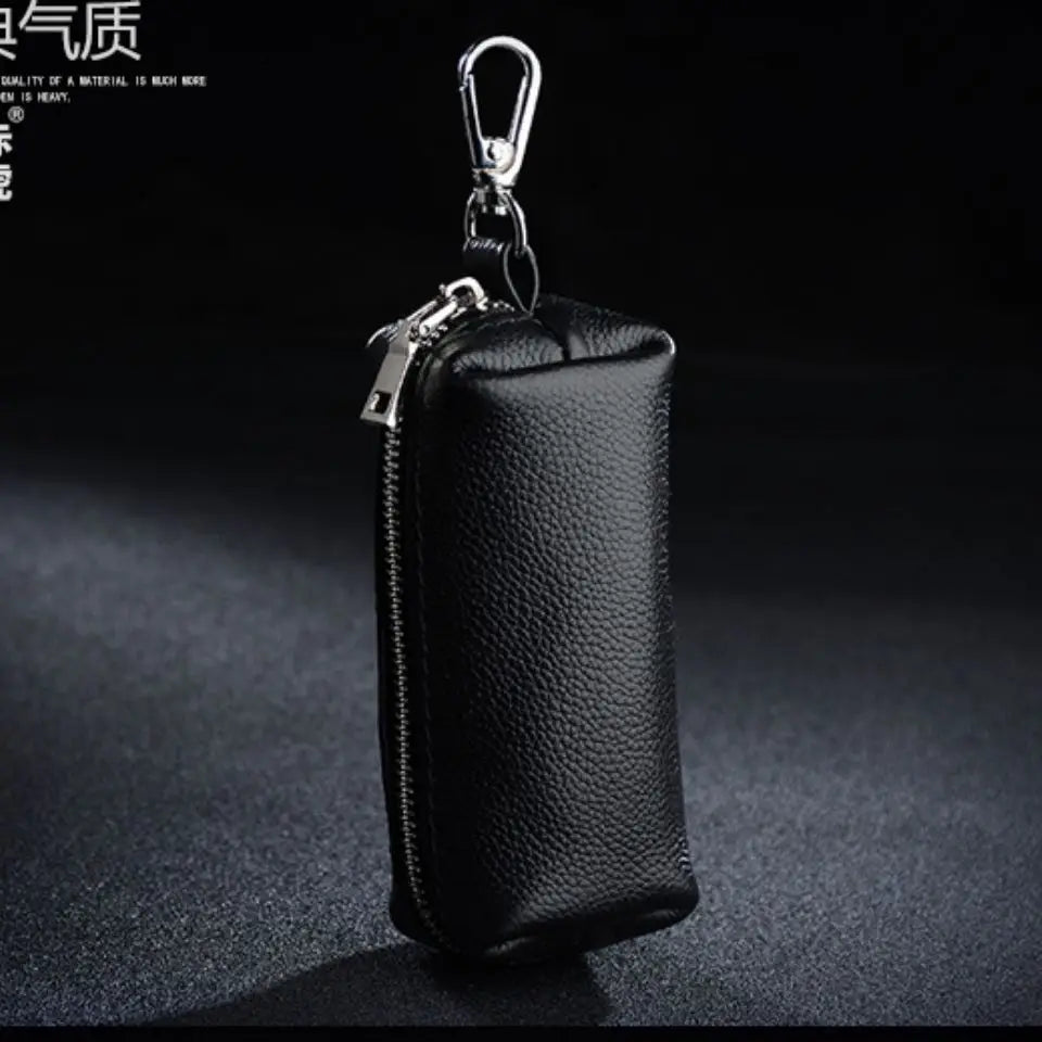 Cow Leather Car Key Wallet Key Case Female Male Zipper Holders