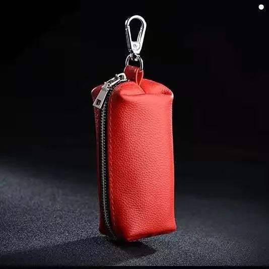 Cow Leather Car Key Wallet Key Case Female Male Zipper Holders