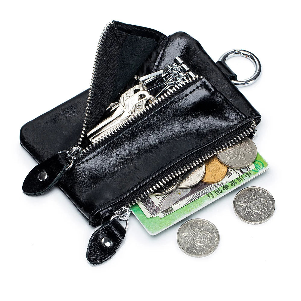 Cow Leather Key Holder Bag Organizer Car Key Case Pouch Wallet