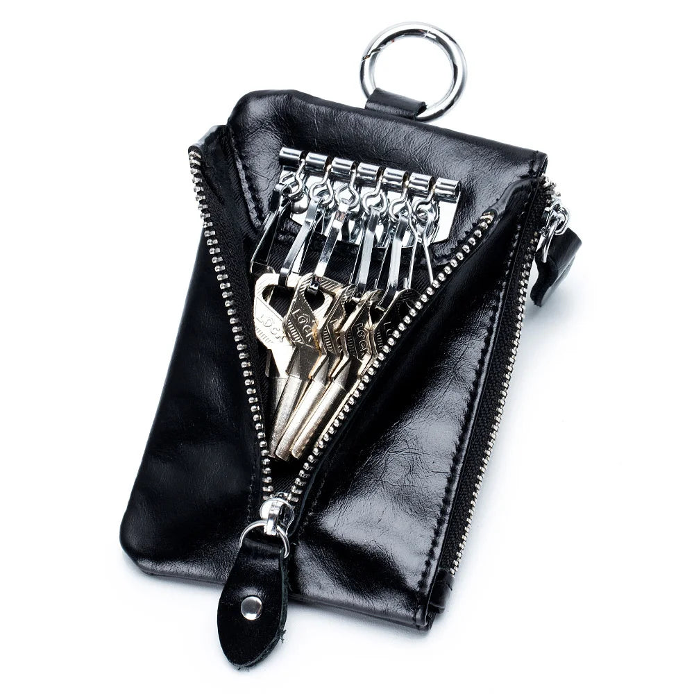 Cow Leather Key Holder Bag Organizer Car Key Case Pouch Wallet