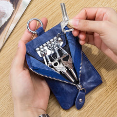 Cow Leather Key Holder Bag Organizer Car Key Case Pouch Wallet