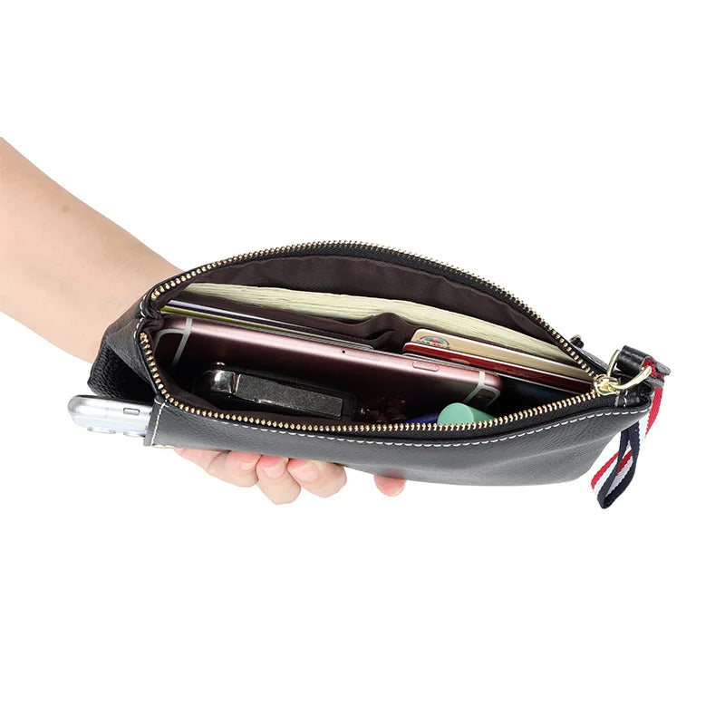 Cow Leather Small Flap Bag Women Crossbody Messenger Clutch Phone Purse