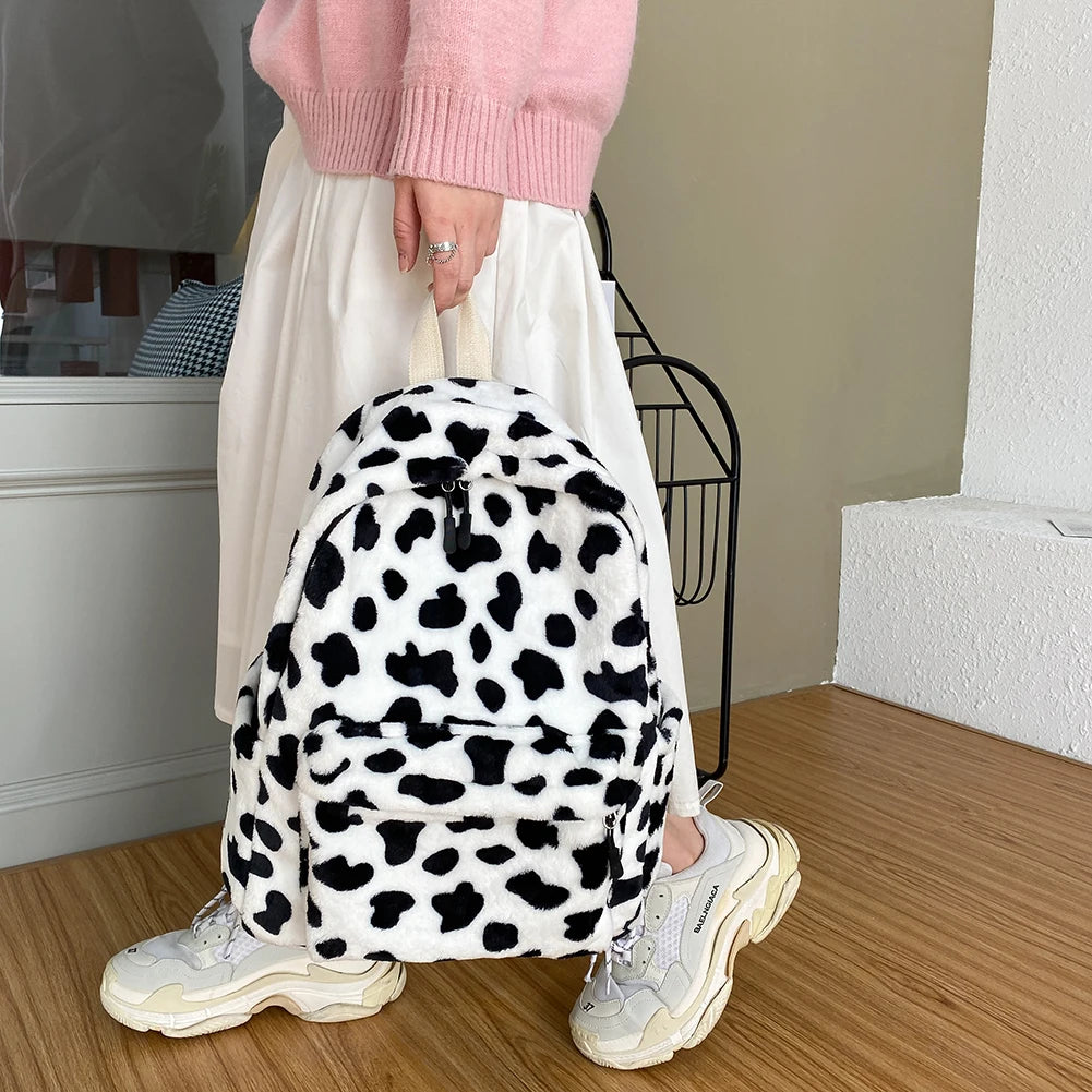 Cow Pattern Backpack for Women - Big School Bags for Teenage Girl