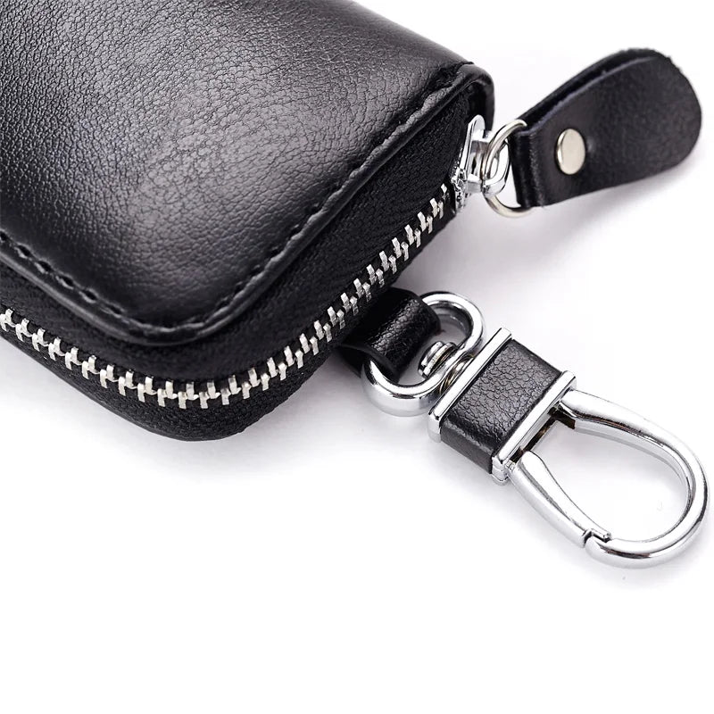 Cow Split Leather Key Holder House Keychain Bag Organizer