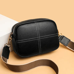 Soft Leather Crossbody Bag for Women, Cowhide Square Zero Wallet