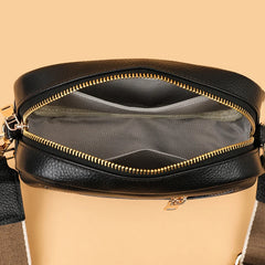 Soft Leather Crossbody Bag for Women, Cowhide Square Zero Wallet