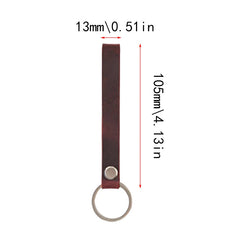 Cowhide Leather Keychain Pocket for Bag Car Keys Clip Ring DIY Gift