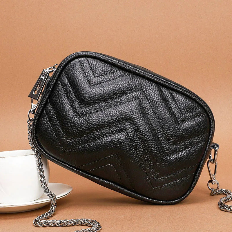 Cowhide Messenger Bags Small square bag Leather Women Handbags Women Bags