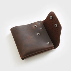 Crazy Horse Leather Men Wallet Vintage Male Purse Short Hasp Young Students Wall