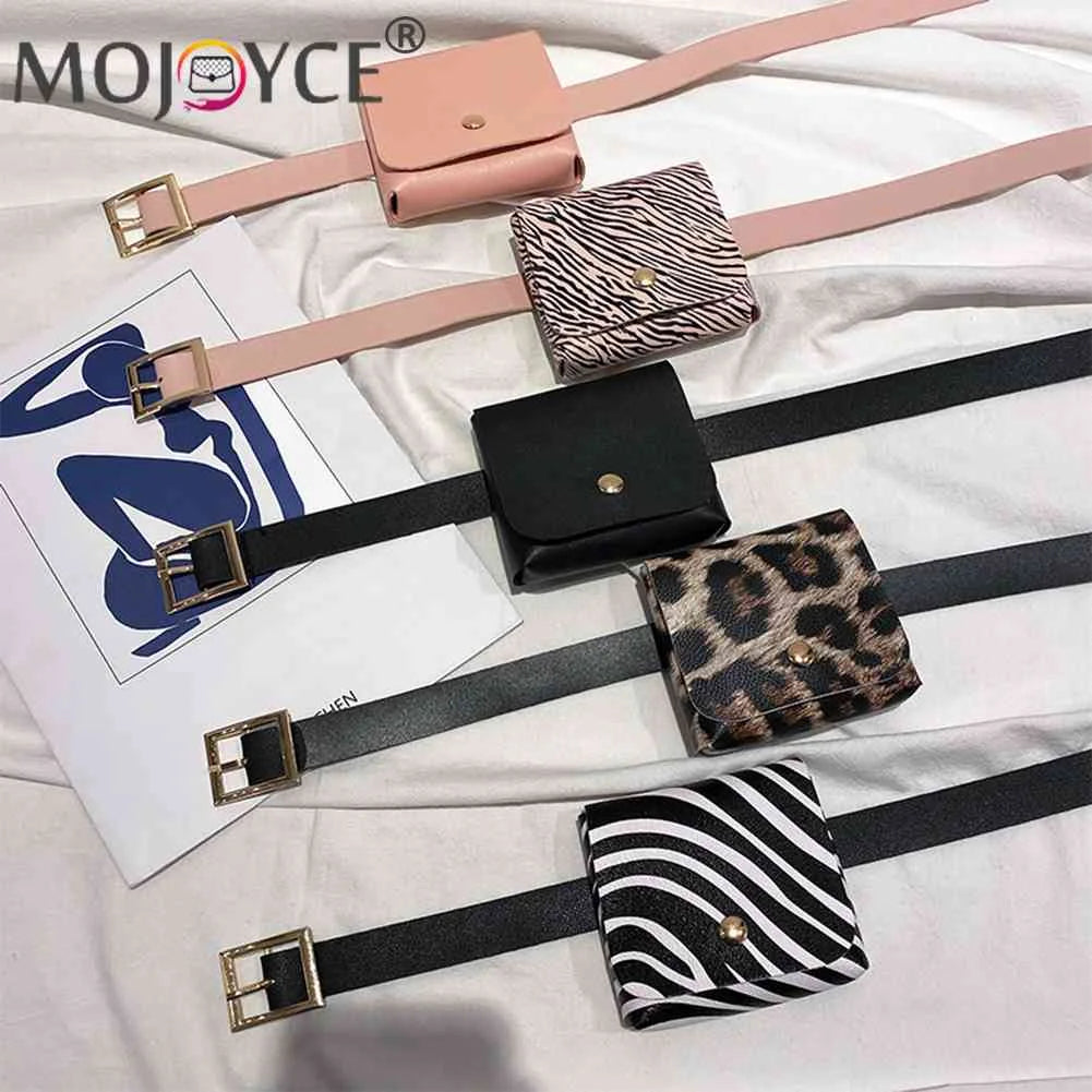Animal Pattern Waist Belt Bag PU Leather Money Purse Chest Pack