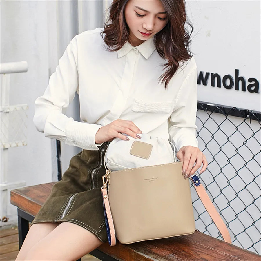 Color-Contrasted Shoulder Bag Woman?s Composite Bag Lady?s Messenger Bag