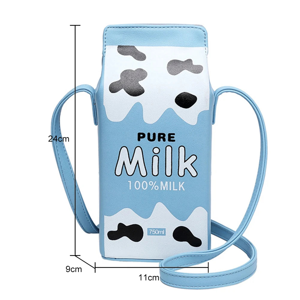 Banana Milk Box Crossbody Purse Bag for Girls