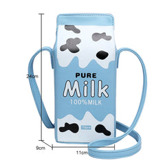 Banana Milk Box Crossbody Purse Bag for Girls