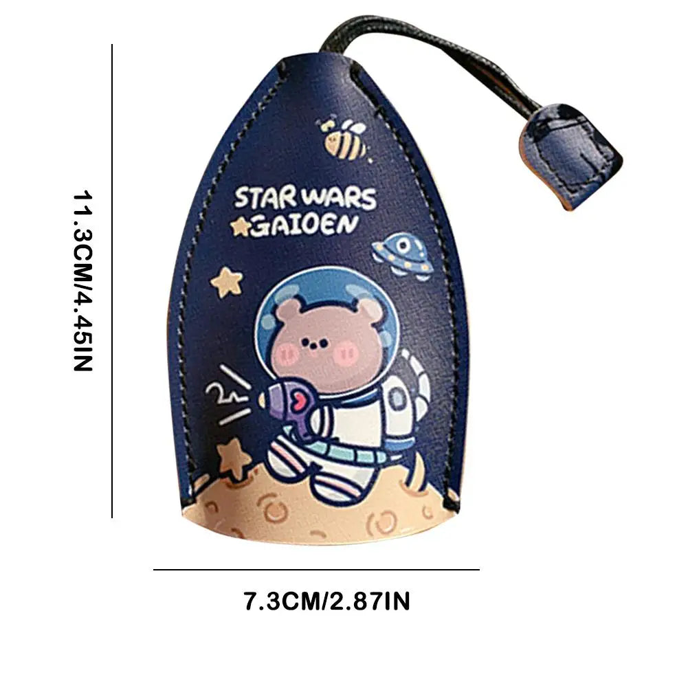 Cute Animal PU Leather Car Key Case Holder Keychain Pouch