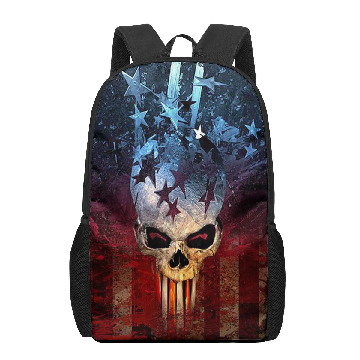 Creative Skull Print 16-Inch School Bag for Teens