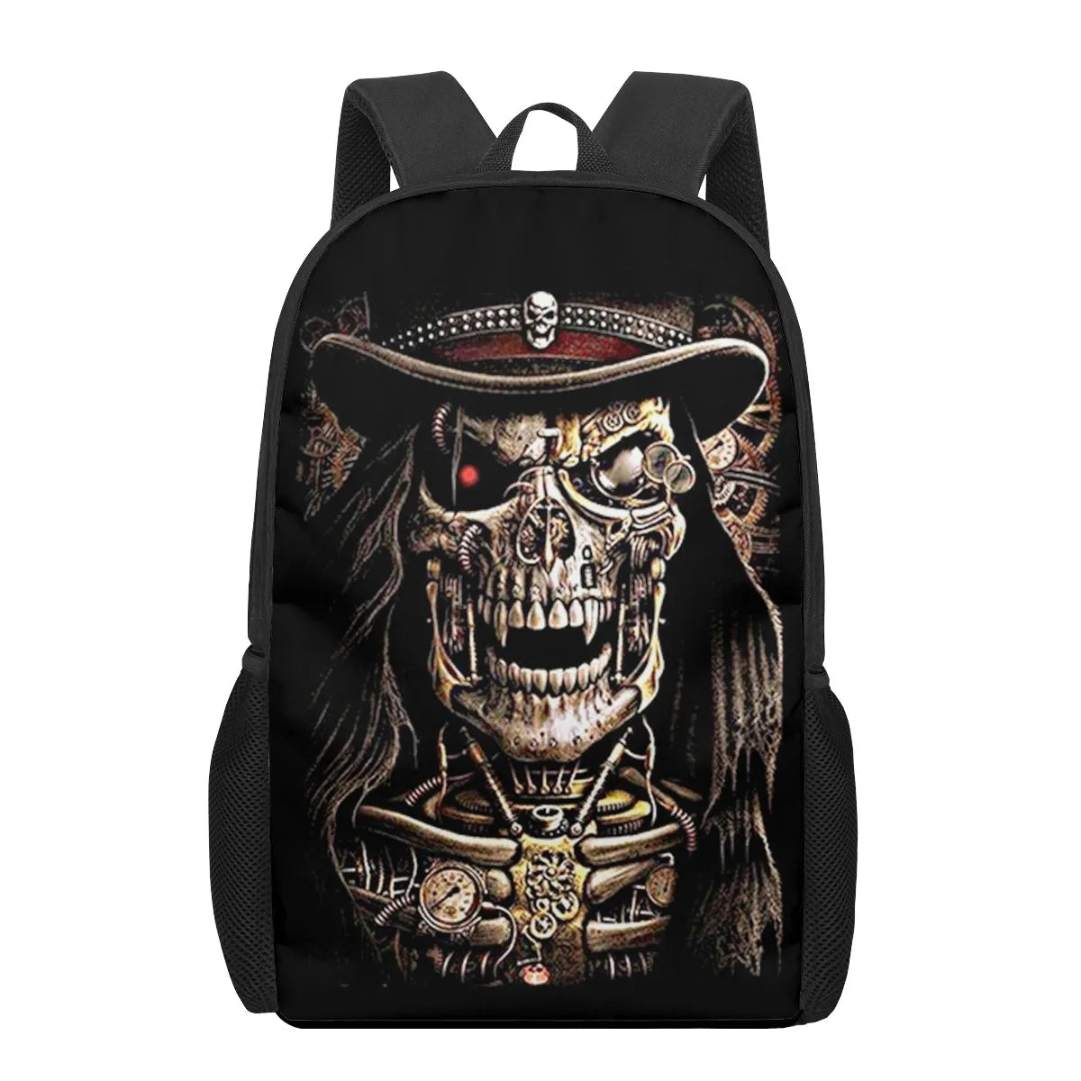 Creative Skull Print 16-Inch School Bag for Teens