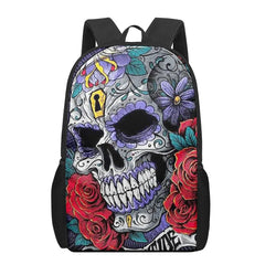 Creative Skull Print 16-Inch School Bag for Teens