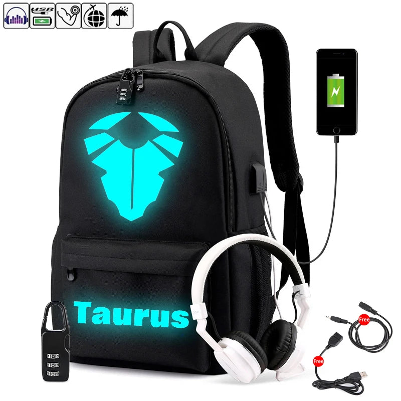 12 Constellation Canvas Backpack for Kids