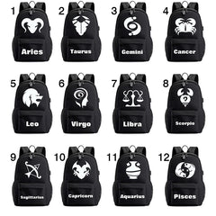 12 Constellation Canvas Backpack for Kids