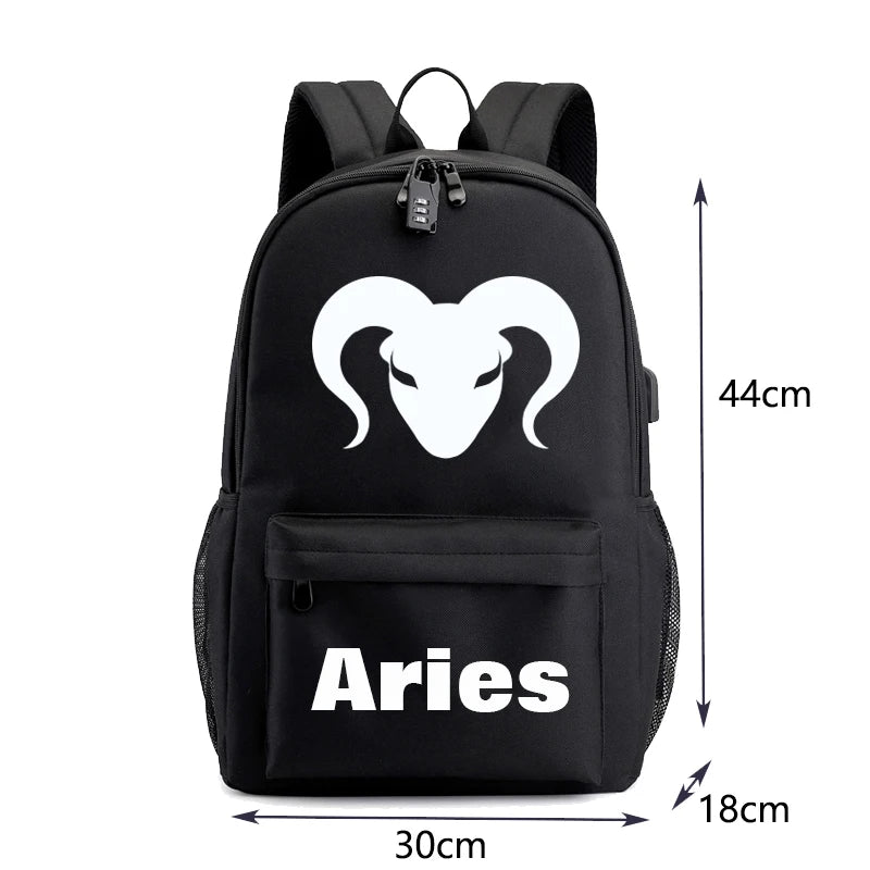 12 Constellation Canvas Backpack for Kids