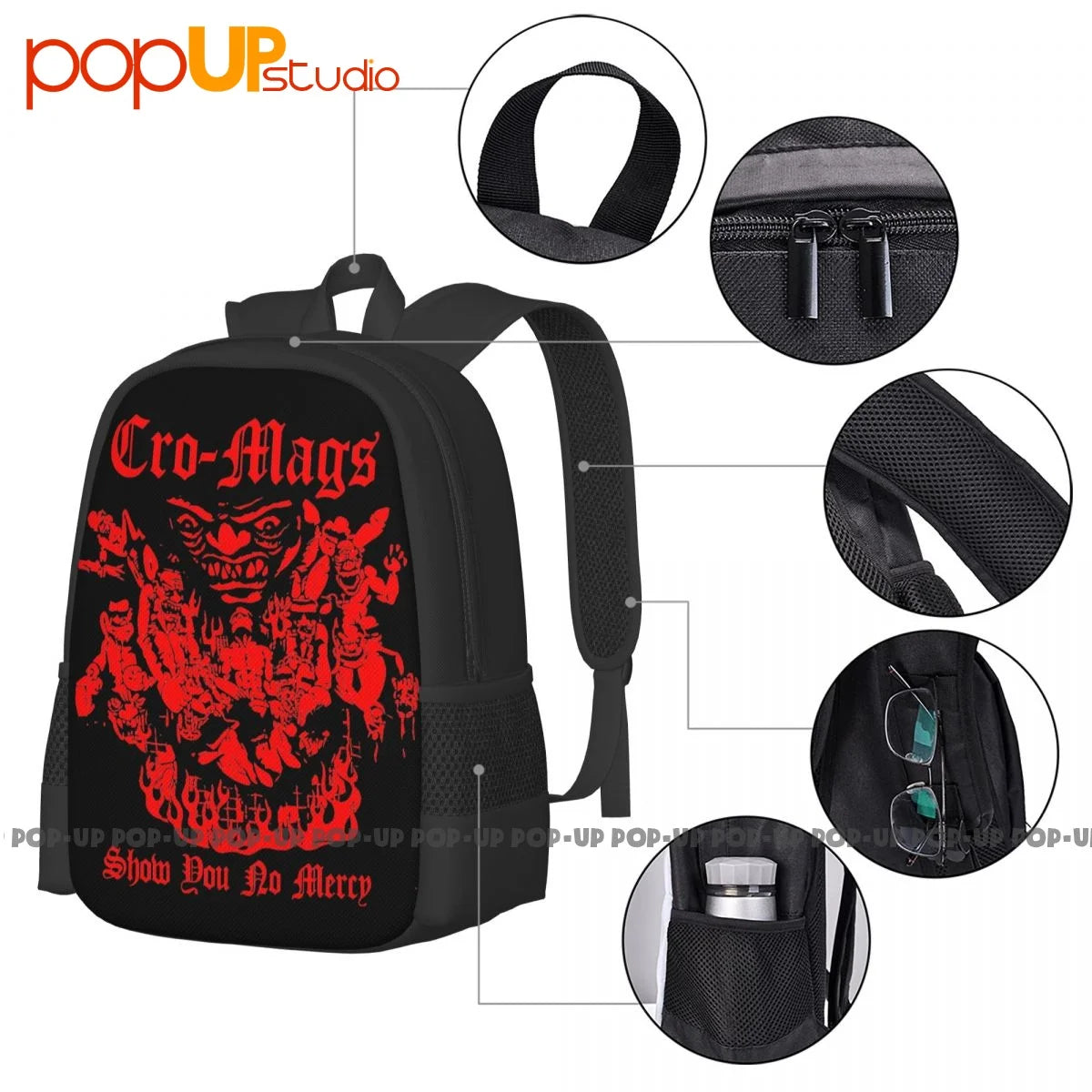Cro-Mags No Mercy Tour Punk Backpack Large Capacity Bag