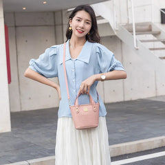 Crocodile Crossbody Bag Women Shoulder Bag PU Leather Bucket Handbag