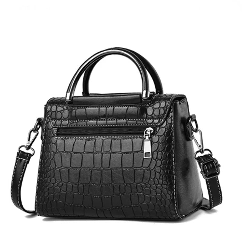 Crocodile Leather Shoulder Bag Women's Crossbody Messenger Handbag