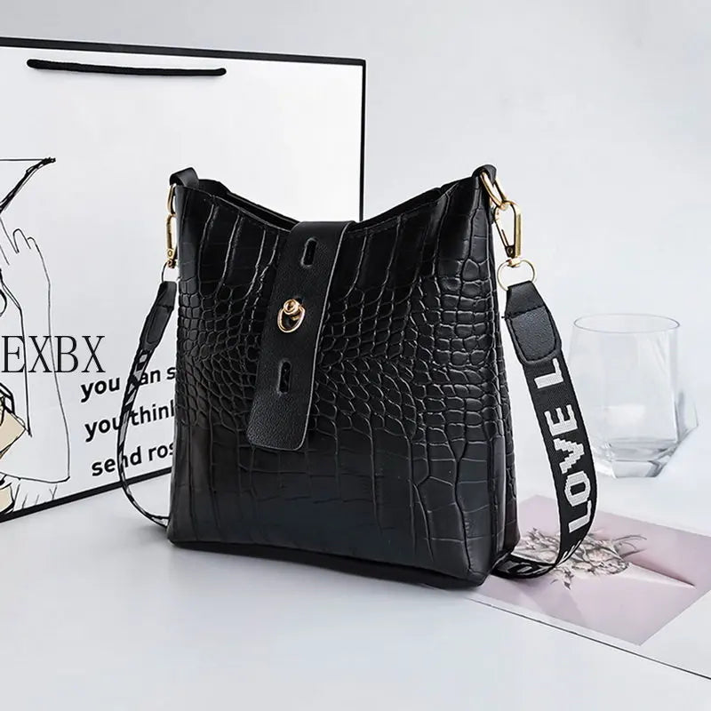 Crocodile Messenger Bag for Women Crossbody Shoulder Bag