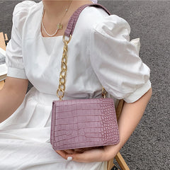 Crocodile Pattern Crossbody Bag For Women Messenger Shoulder Bag Female
