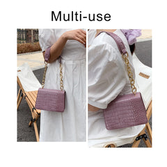 Crocodile Pattern Crossbody Bag For Women Messenger Shoulder Bag Female