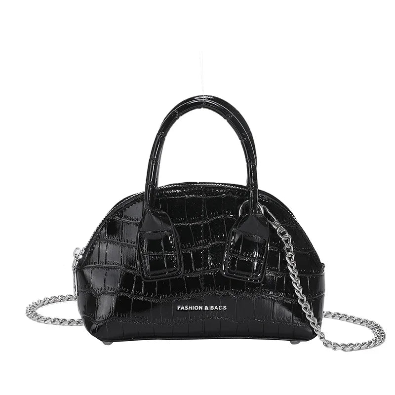 Crocodile Pattern Handbag Small Shell Bag Versatile Shoulder Crossbody Bag