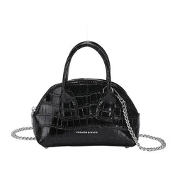 Crocodile Pattern Handbag Small Shell Bag Versatile Shoulder Crossbody Bag