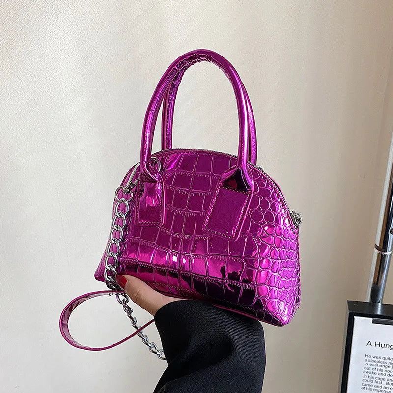 Crocodile Pattern Shell Bag Small Shoulder Bag