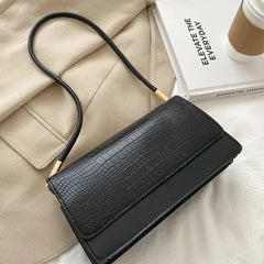 Crocodile Pattern Shoulder Bag Women Flap Armpit Bag Small Square Bag