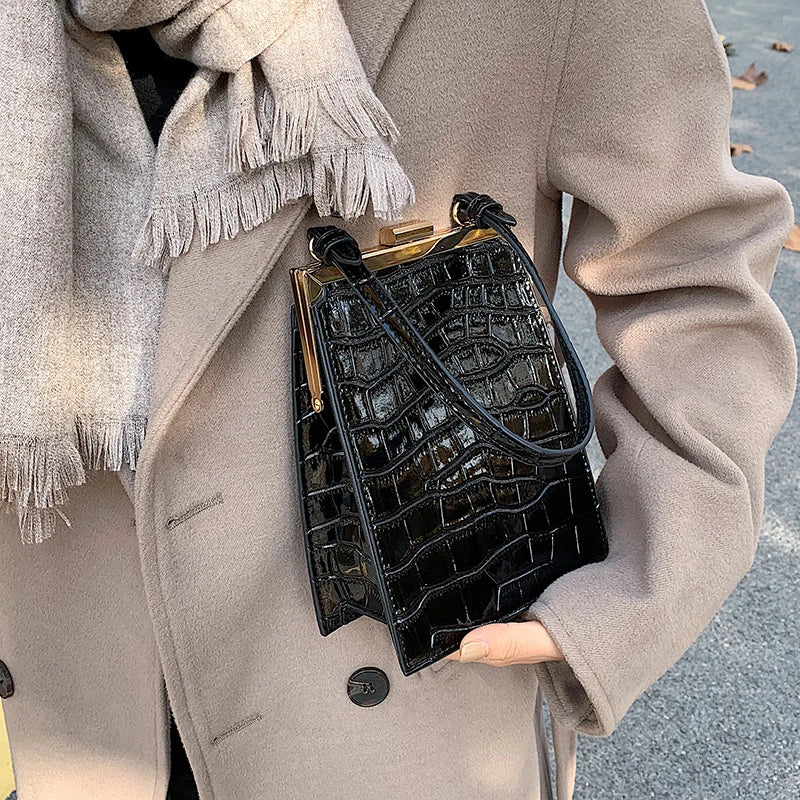 Crocodile Pattern Women Handbag PU Leather Shoulder Bag Mini Shoulder Mobile Pho