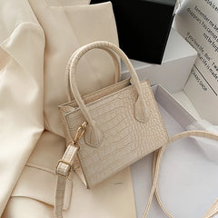 Crocodile Pattern Women Small Square Bags Classic PU Leather Ladies Crossbody