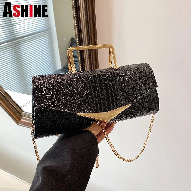 Crocodile Small Ladies Chains Shoulder Messenger Purses Women Hand Bags