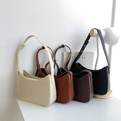 Crocodile Stripe PU Leather Shoulder Bag for Women Vintage Tote Handbag