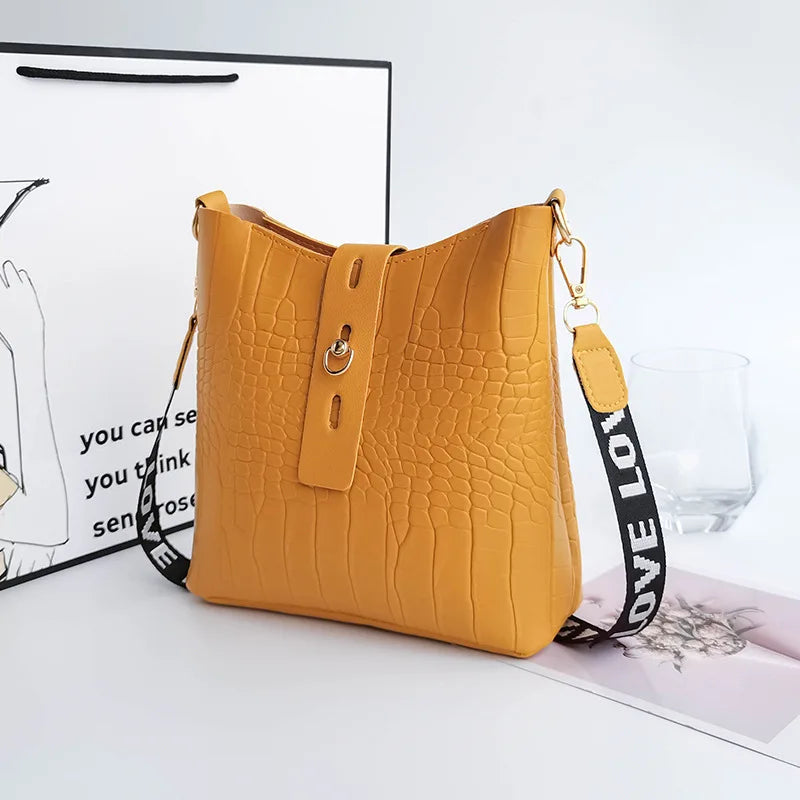 Crocodile Women Ladies Messenger Bags PU Leather Crossbody Shoulder Bag Small