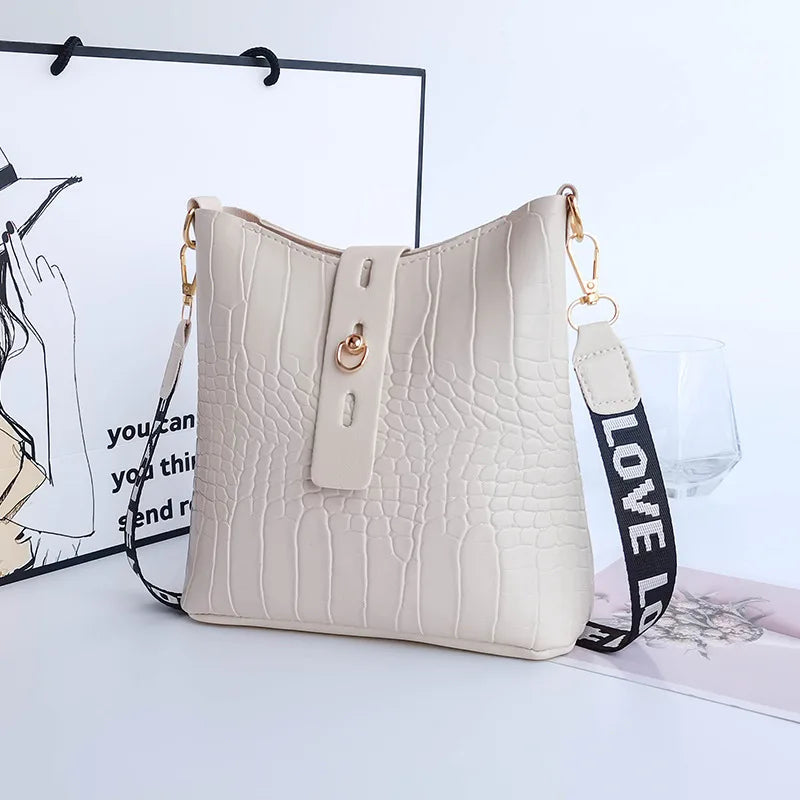 Crocodile Women Ladies Messenger Bags PU Leather Crossbody Shoulder Bag Small