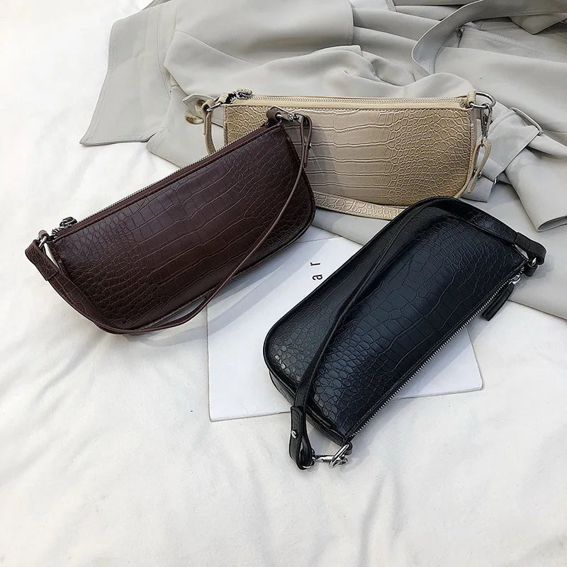 Crocodile One Shoulder Light Handbag
