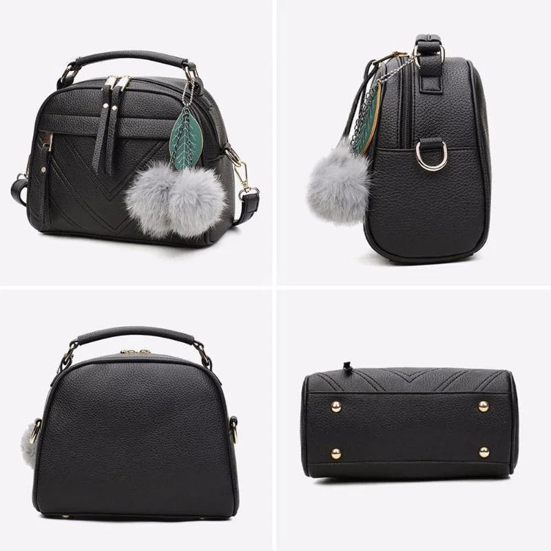 Tassel Messenger Bag PU Leather Handbag Casual Shoulder Bag Female Tote