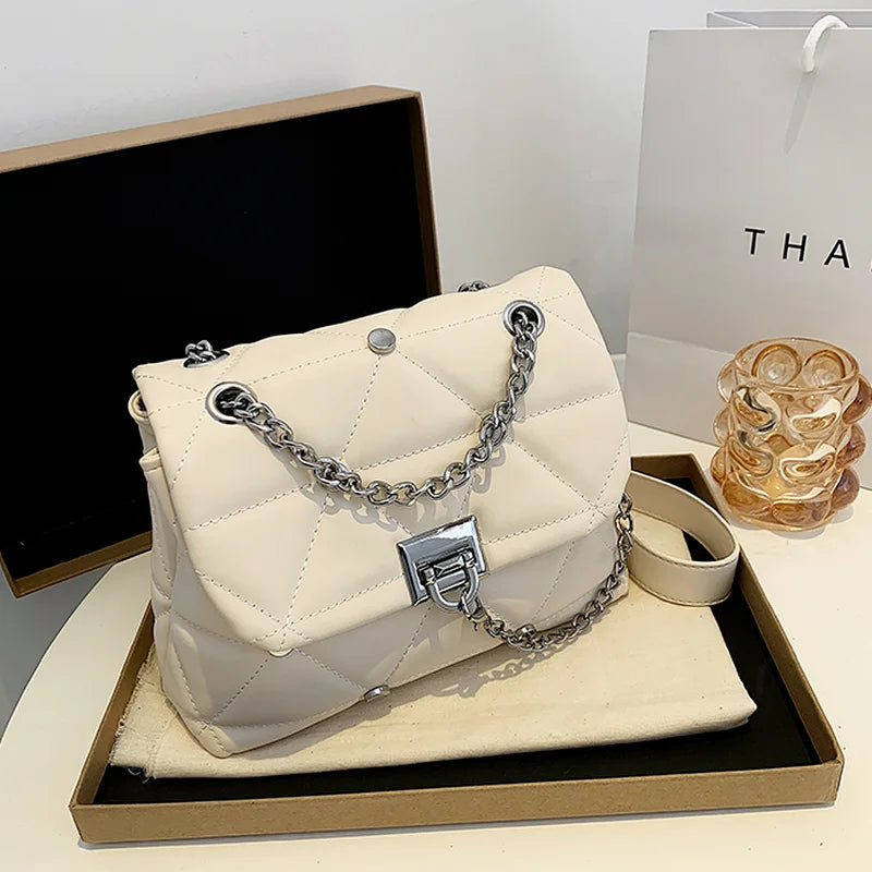 Plaid Flap Crossbody Bag Chain Shoulder Bag